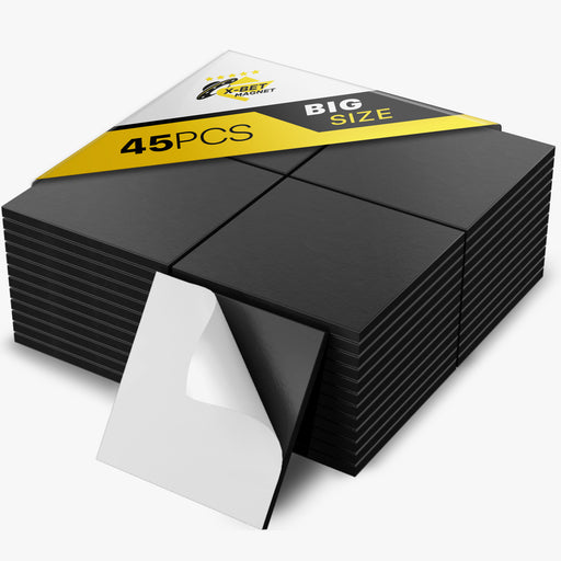 Large Magnetic Squares - Self Adhesive Magnetic Squares - Magnetic Sheets - Flexible Sticky Magnets - 45 PCs UK