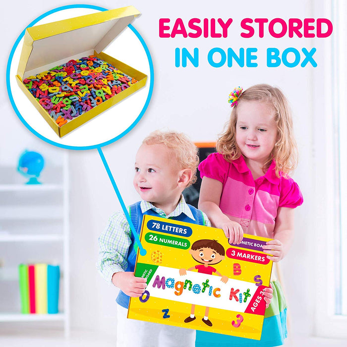 Best Educational Foam Magnets for Kids and Toddlers- 123 ABC Alphabet Magnets- 104 PCs