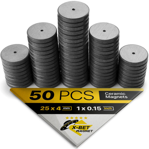 50 PCs Craft Magnets - Fridge Magnets - Round Ceramic Magnets for DIY, Craft, Hobbies - Tiny Disc Magnets UK