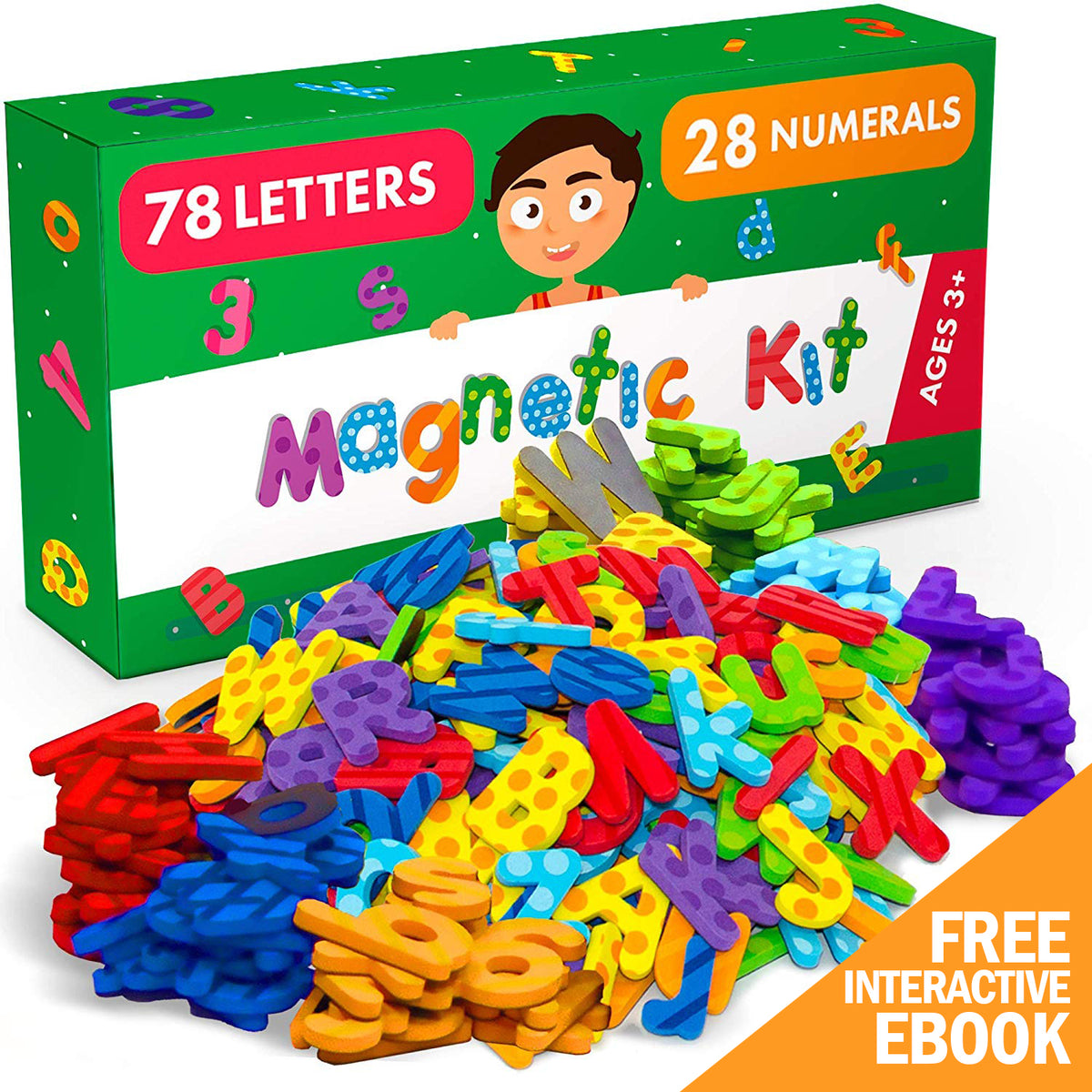 106pcs numeri magnetici lettere dell'alfabeto con kit di lavagna magnetica  Spelling Learning Giocattoli per bambini regali