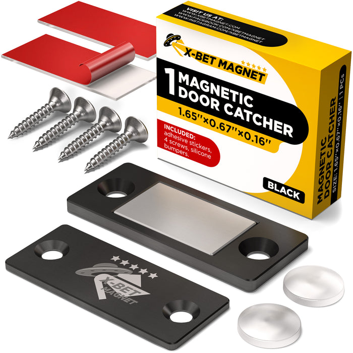 Magnetic Door Catch Black - Cabinet Door Magnetic Catch 1 PCs - Magnetic Door Latch - Thin Drawer Magnet - Magnet for Cabinet Door
