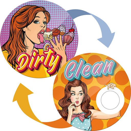 Clean Dirty Dishwasher Magnet Sign Retro Pinup - Creative Gifts for Women and Men  UK- Funny Gifts - Housewarming Gifts New Home