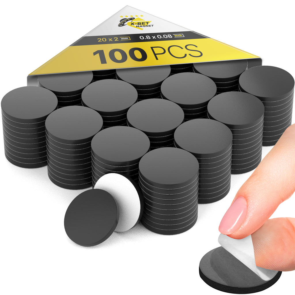 Flexible Adhesive Magnets 100 Pcs - Round Magnets