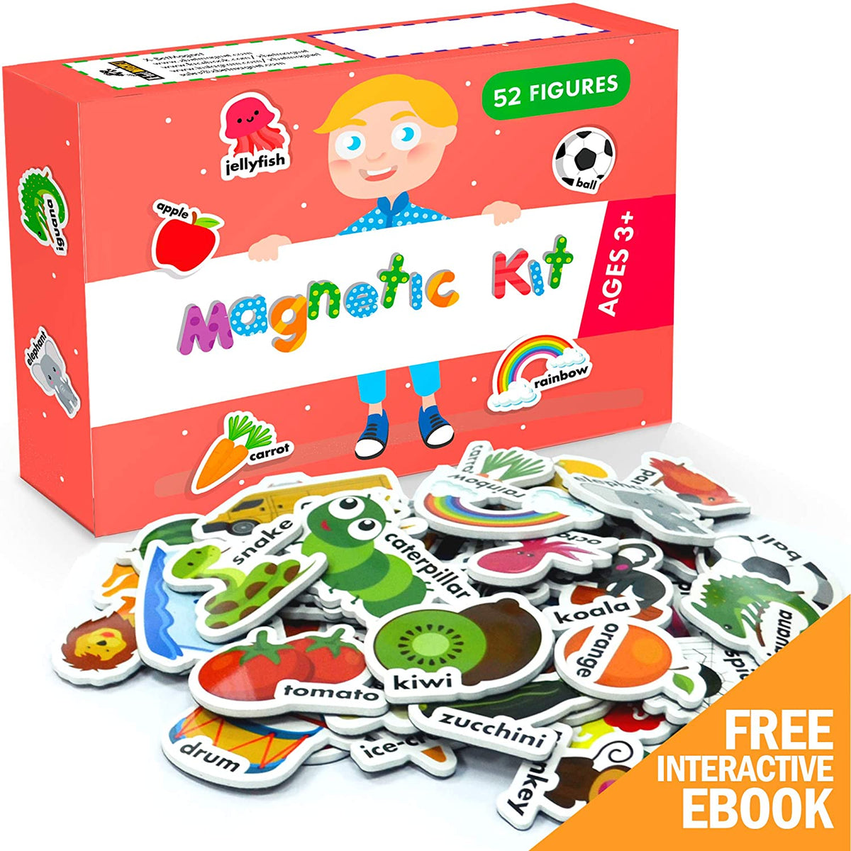 Jogo Educativo QUERCETTI Peças Magnéticas ABC + 123 106 pcs (Idade Mínima:  4 Anos - 23 x 26 x 6 cm)