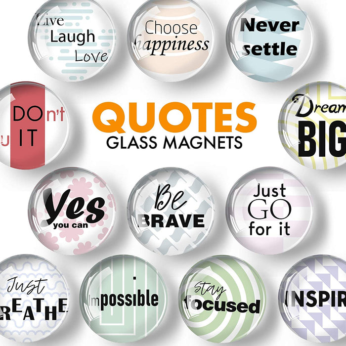 Glass Inspirational Magnets for Fridge - Motivational Magnets - Funny Refrigerator Magnets - Decorative Magnets for Whiteboard UK