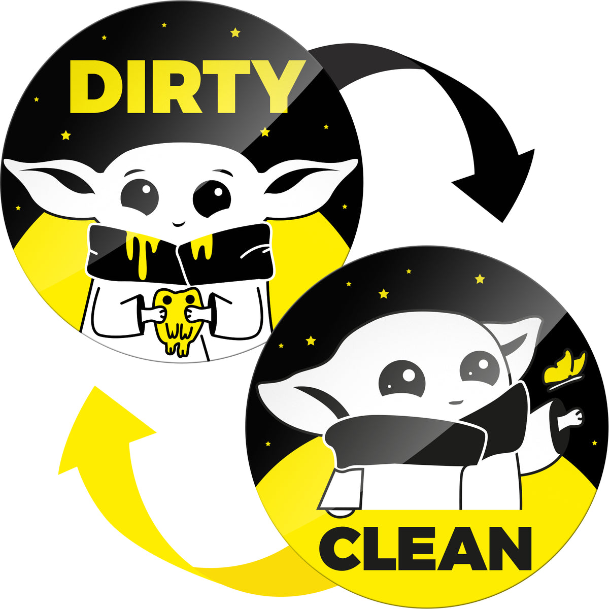 Clean Dirty Dishwasher Funny Baby Yoda Gifts XBET — Xbet