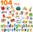 Foam Magnets for Kids - Magnetic Letters for Toddlers - ABC Alphabet Magnets for Fridge - Baby Magnets - 104 PCs UK