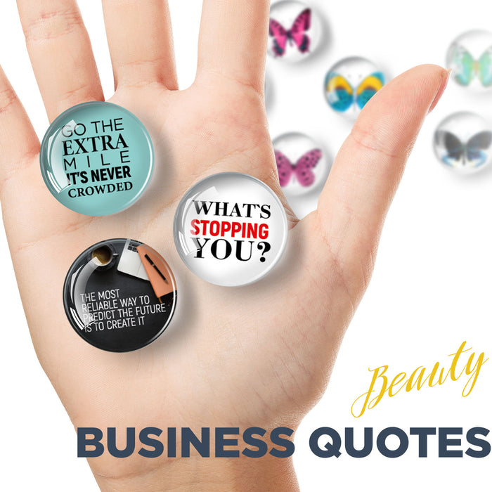 Business Quotes - Glass Motivational Magnets - Decorative Magnets for Fridge - Glass Magnets Funny - 12PCs
