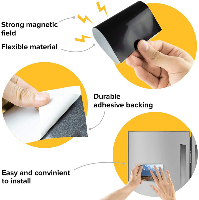 totalElement 8 x 10 inch Strong Flexible Self-Adhesive Magnetic Sheets Peel & Stick Refrigerator Magnet Sheets (10 Pieces)