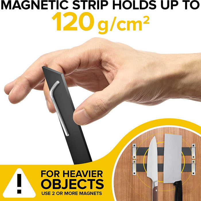 Magnetic knife strip with sharpener