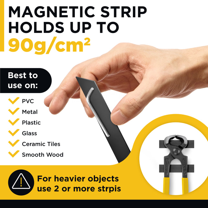 Flexible Magnets 0.5 Inch x 9 inches Long Rubber Flexible Magnetic Adhesive  Strips - 5 Pack!