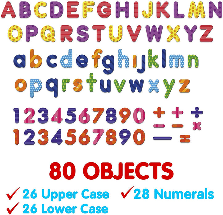 Magnetic Letters and Numbers - Foam 123 ABC Alphabet Magnets - Best Educational Toy for Kids - 80 PCs UK