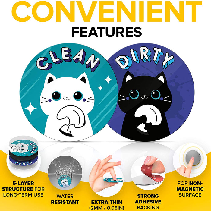 Black Cat Dishwasher Magnet Clean Dirty, Funny Cat Magnet, Dirty Cat, Scary  Cat, Sarcastic Cat Magnets, cat lover gift, Cat Mom Gift Idea - Clean And  Dirty Magnet - Magnet