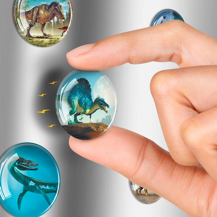 Decorative Magnets for Whiteboard and Fridge - Dinosaur Magnets - Funny Magnets for Rerfrigerator - Glass Magnets - 12 Pcs