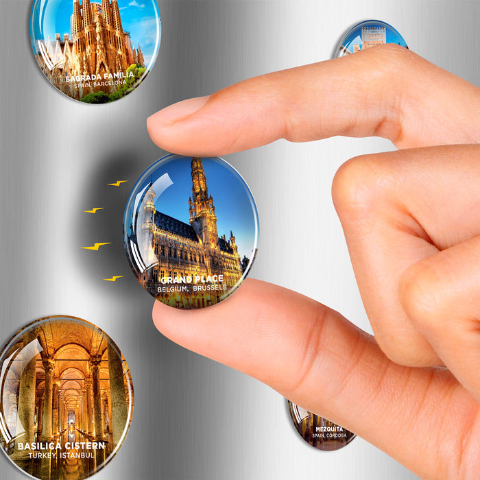 European Landmarks Magnets - Decorative Magnets for Kitchen and Whiteboard - Fridge Magnets Cute Cities - Funny Refrigerator Magnets - 12 Pcs UK