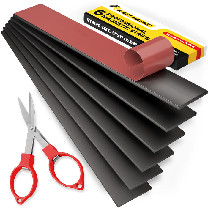 Magnetic Strips with Adhesive Backing - Magnetic Tape - Knife Magnet Strips - Adhesive Magnetic Tool Holder - 6 PCs