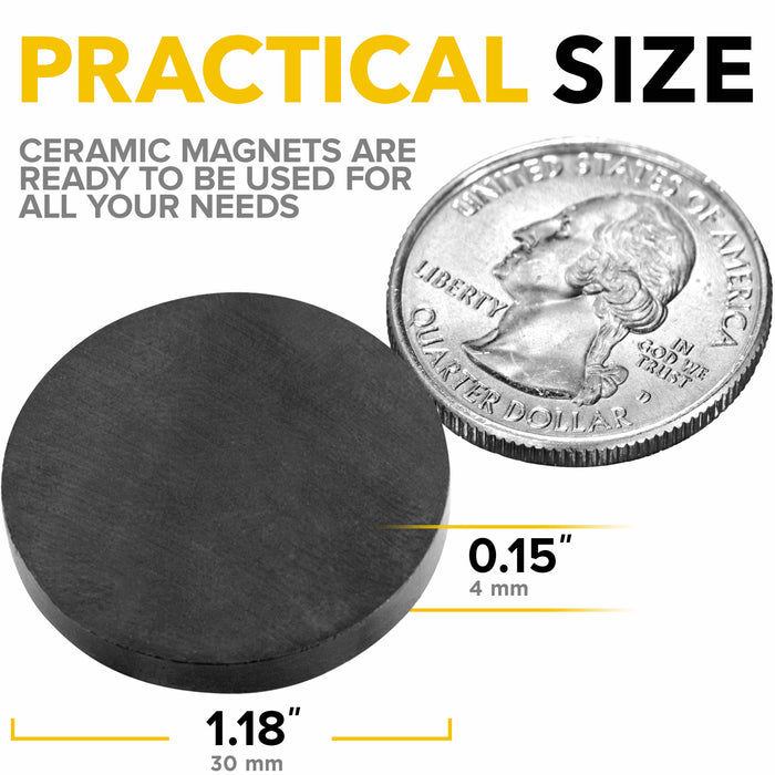 100Pcs Strong Ceramic Industrial Magnets Hobby Craft Magnets 18x5mm Round  Magnet Disc for Refrigerator Button DIY Cup Magnet Cra