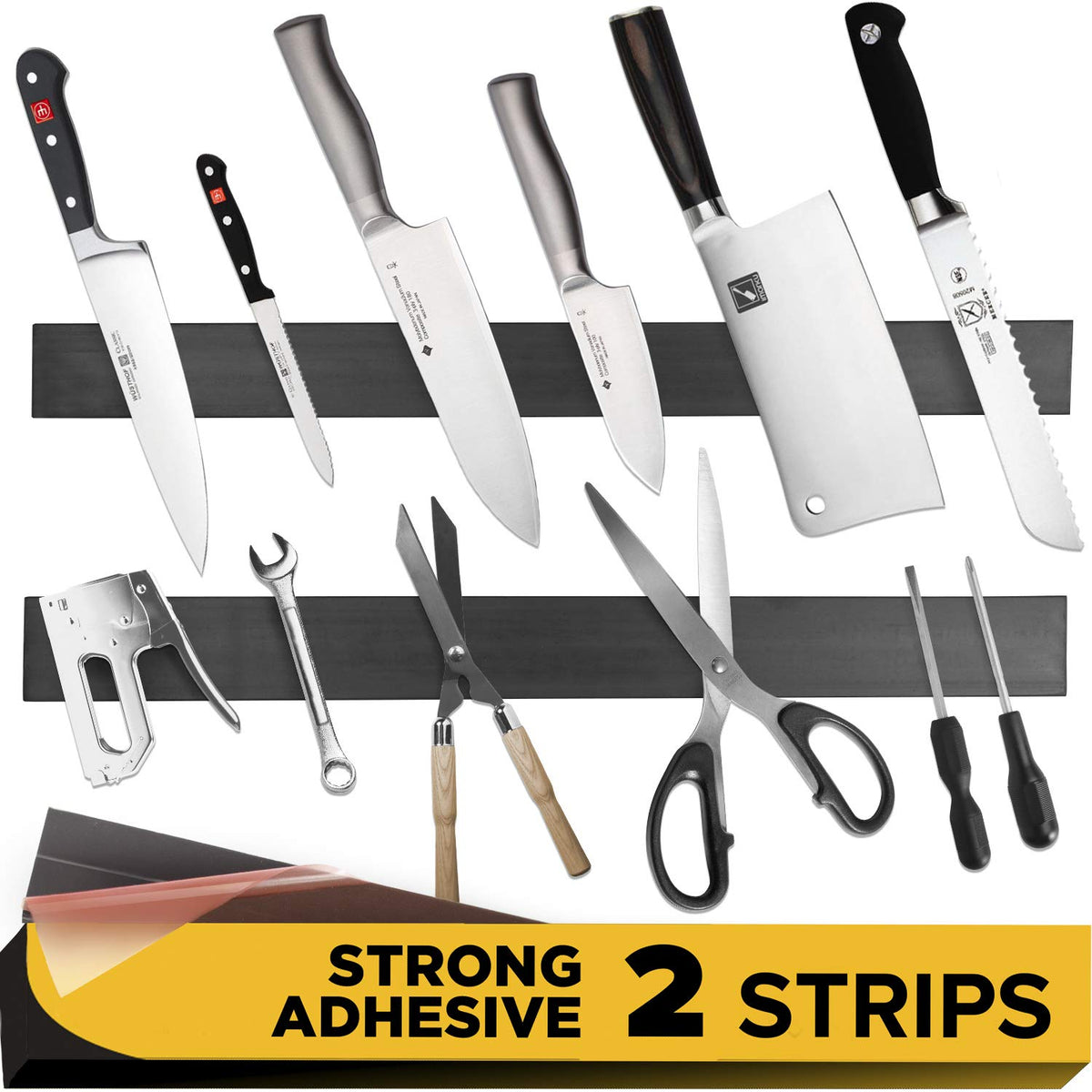Adhesive Magnetic Strip for Knives Kitchen with Multipurpose Use as Kn —  X-bet MAGNET
