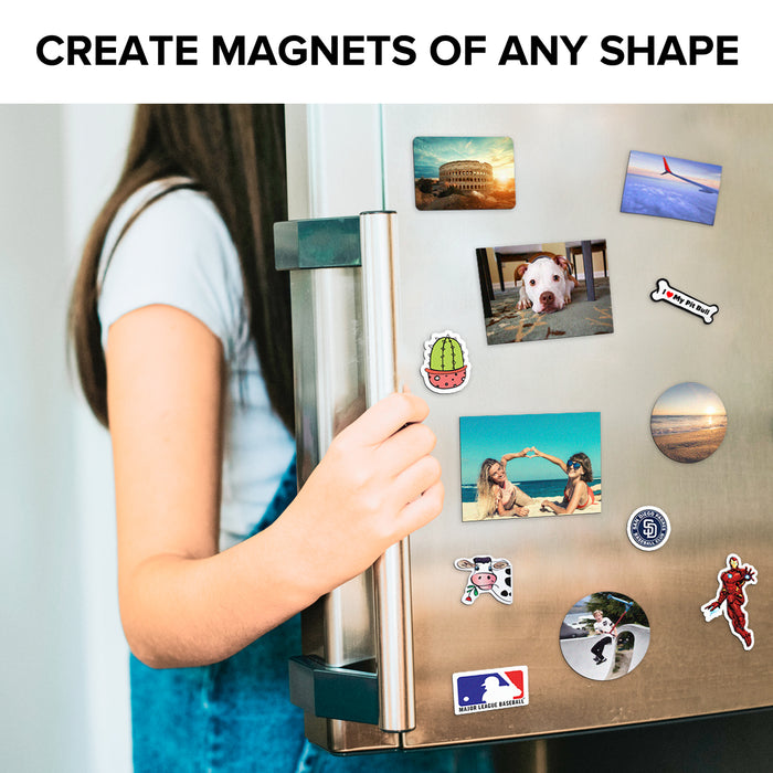 Magnetic Sheets with Adhesive Backing - 5 Pcs Each 4 inch x 6 inch - Peel and Stick Magnetic Paper for Photo and Picture Magnets - Flexible Magnet