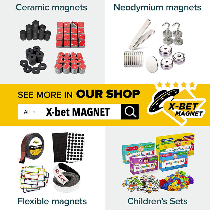 X-bet Magnet Magnet Strips with Adhesive Backing - Magnetic Tape Roll - Knife Magnetic Strip - Magnetic Tool Holder for Kitchen Garage and Garden - St