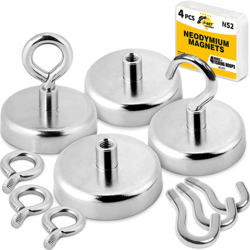 4 PCS Magnetic Hooks Heavy Duty, 100 lb Strong Magnet with Hook for Hanging