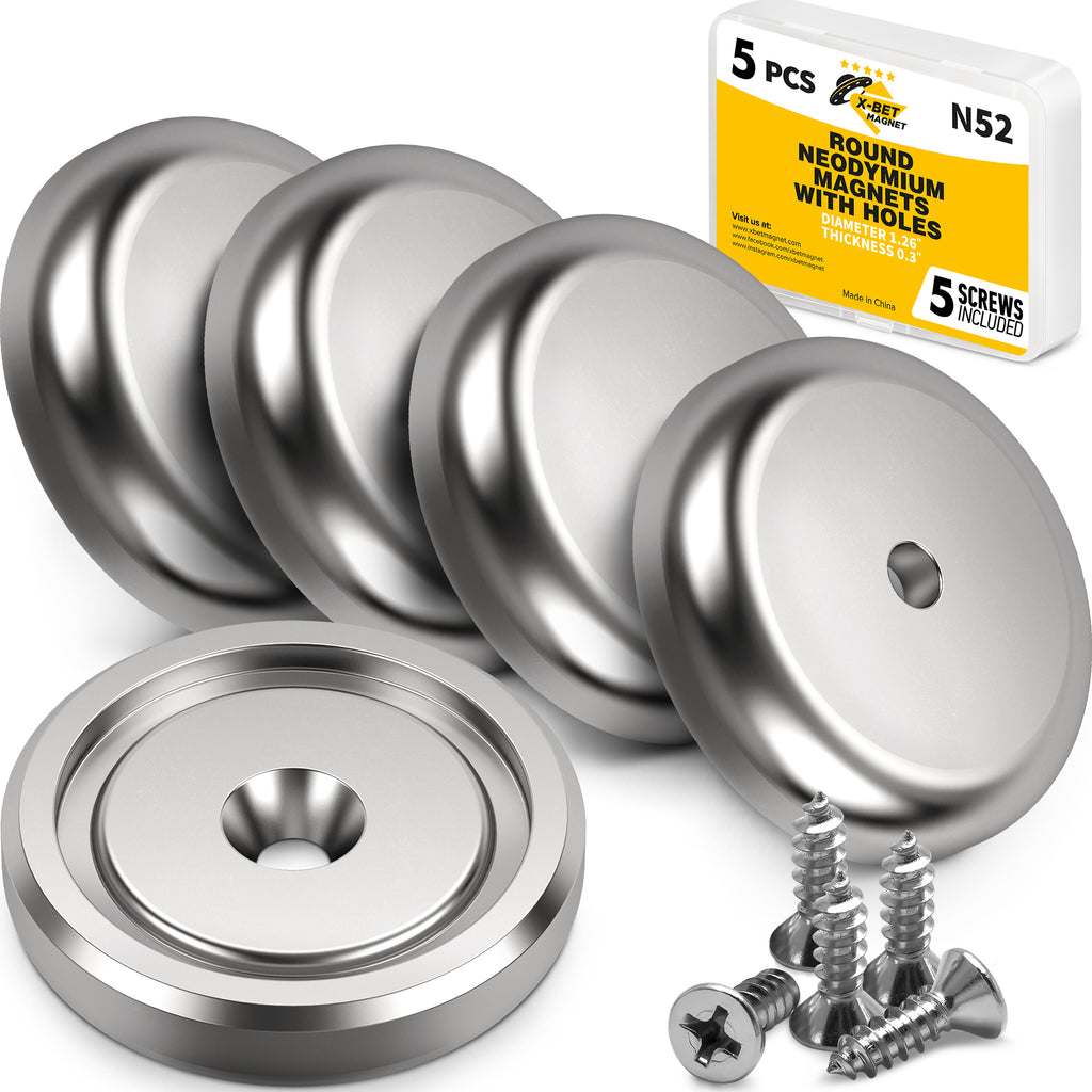 Neodymium Disc Countersunk Hole Magnets 5 PCS