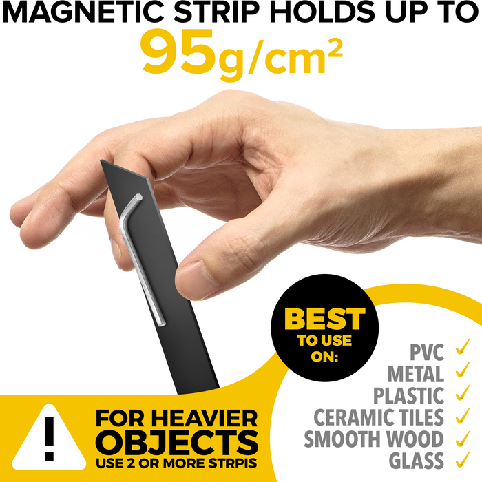 Flexible Magnetic Tape - 1 Inch x 10 Feet Adhesive Magnetic Strip - Sticky Magnets for Fridge and Dry Erase Board UK