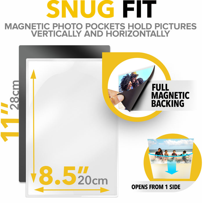 Magnetic Photo Frames for Refrigerator 3 PCs – Magnetic Picture Frames for Fridge 8.5" x 11" – Magnetic Photo Pockets